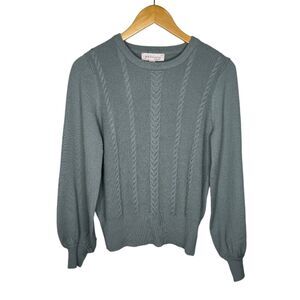 Philosophy cable knit sweater balloon sleeves green size small